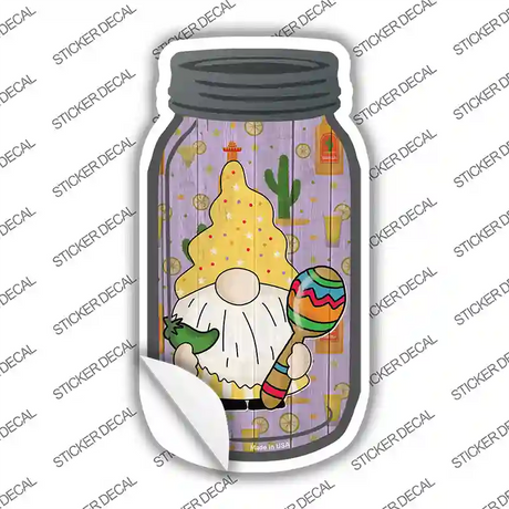 Gnome With Jalapeno Novelty Mason Jar Sticker Decal