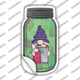 Gnome With Towel Novelty Mason Jar Sticker Decal