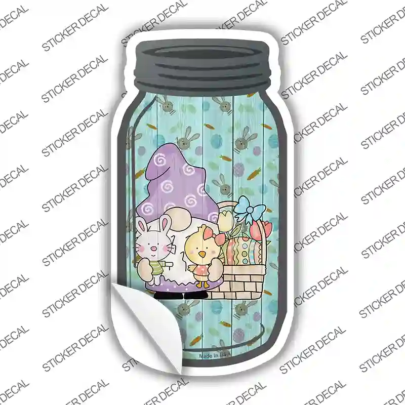 Gnome With Easter Basket Novelty Mason Jar Sticker Decal