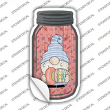 Gnome With Red Egg Novelty Mason Jar Sticker Decal