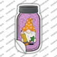 Gnome With Pencil Novelty Mason Jar Sticker Decal