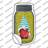 Gnome With Apple Novelty Mason Jar Sticker Decal