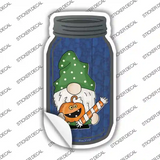 Gnome With Pumpkin and Candy Novelty Mason Jar Sticker Decal