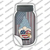 Gnome With Patriotic Heart Novelty Mason Jar Sticker Decal