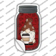 Gnome With Coffee Cup Novelty Mason Jar Sticker Decal