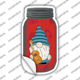 Gnome With Guitar Novelty Mason Jar Sticker Decal
