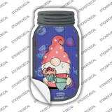 Gnome With Cups and Cupcake Novelty Mason Jar Sticker Decal