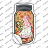 Gnome With Sunflower Novelty Mason Jar Sticker Decal