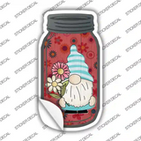 Gnome With Daisy Novelty Mason Jar Sticker Decal