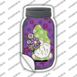 Gnome With Purple Flowers Novelty Mason Jar Sticker Decal