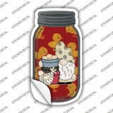 Gnome With Eggs Red Novelty Mason Jar Sticker Decal
