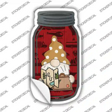 Gnome With Map Novelty Mason Jar Sticker Decal