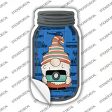 Gnome With Camera Novelty Mason Jar Sticker Decal