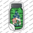Gnome With Passport and Globe Novelty Mason Jar Sticker Decal