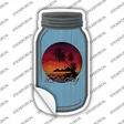Beachy Sunset Blue Novelty Mason Jar Sticker Decal