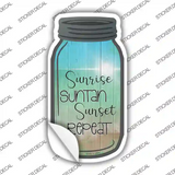 Sunrise Suntan Sunset Novelty Mason Jar Sticker Decal