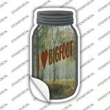 I Heart Bigfoot Novelty Mason Jar Sticker Decal