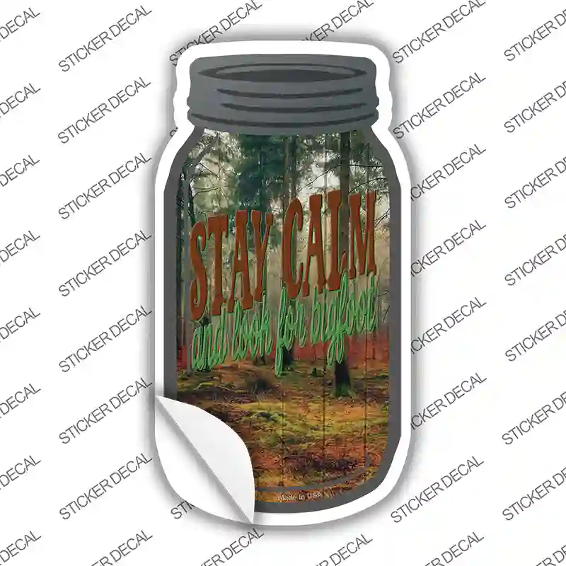 Stay Calm And Look Novelty Mason Jar Sticker Decal