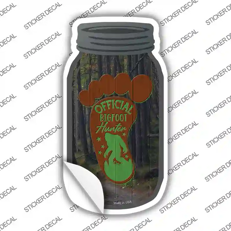Official Bigfoot Hunter Novelty Mason Jar Sticker Decal