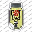 Cat Dad Yellow Novelty Mason Jar Sticker Decal