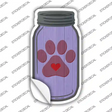 Paw Print Purple Novelty Mason Jar Sticker Decal