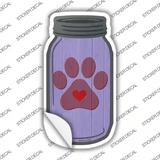 Paw Print Purple Novelty Mason Jar Sticker Decal