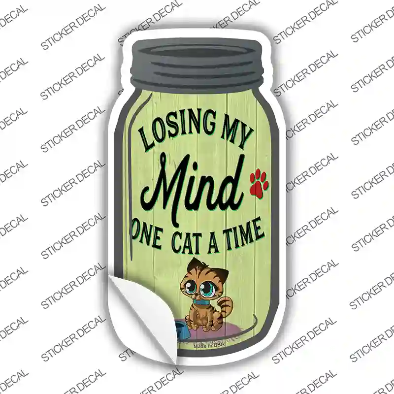 One Cat At A Time Novelty Mason Jar Sticker Decal