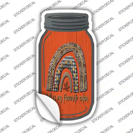 Fall My Favorite Color Novelty Mason Jar Sticker Decal