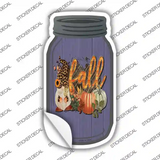 Gnome Fall Purple Novelty Mason Jar Sticker Decal