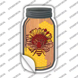 Bee In Sunflower Novelty Mason Jar Sticker Decal