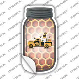 Gnome In Honey Truck Novelty Mason Jar Sticker Decal