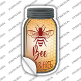 Bee Wild And Free Novelty Mason Jar Sticker Decal