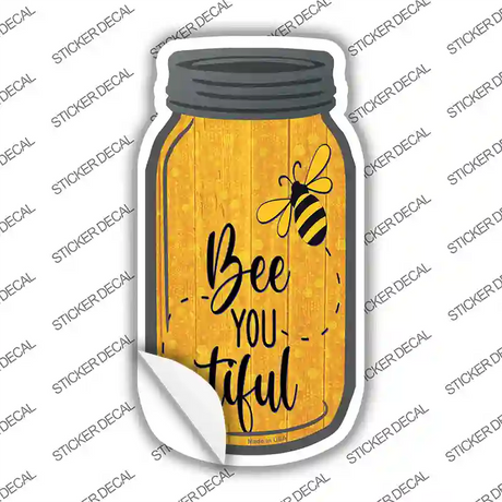 Bee You Tiful Novelty Mason Jar Sticker Decal