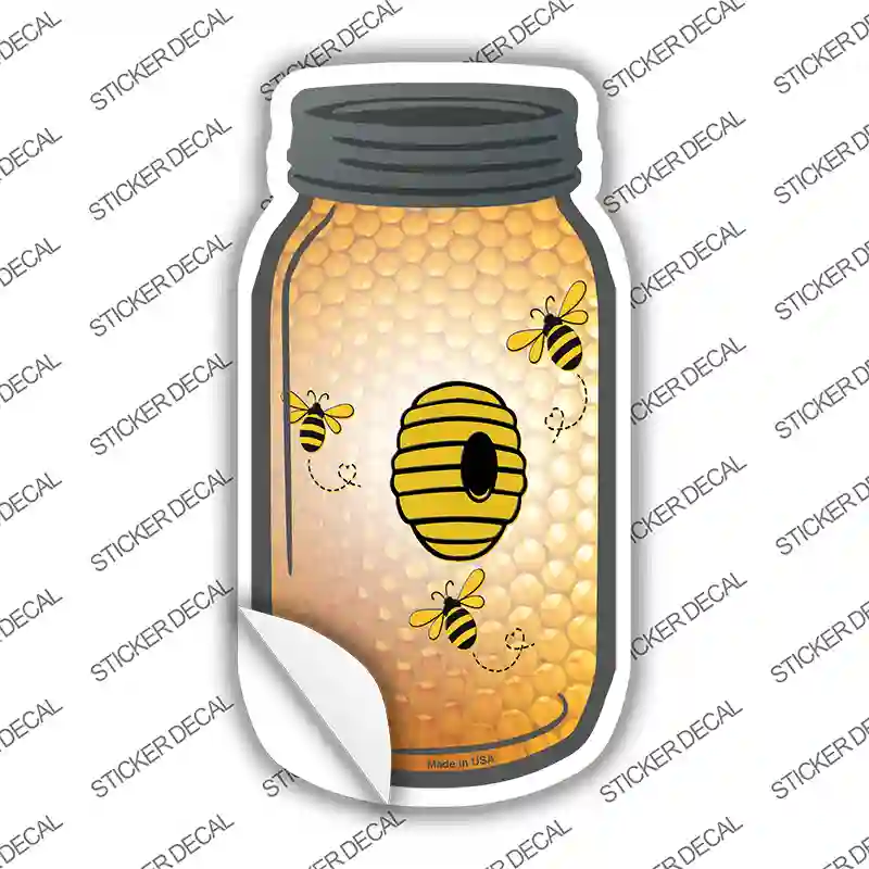 Bee Hive Novelty Mason Jar Sticker Decal