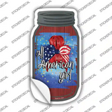 All American Girl Buns Red Novelty Mason Jar Sticker Decal