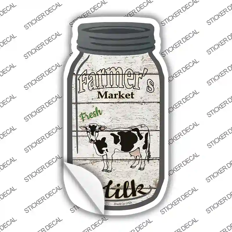 Cow Milk Farmers Market Novelty Mason Jar Sticker Decal