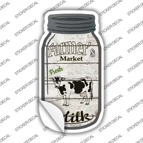 Cow Milk Farmers Market Novelty Mason Jar Sticker Decal