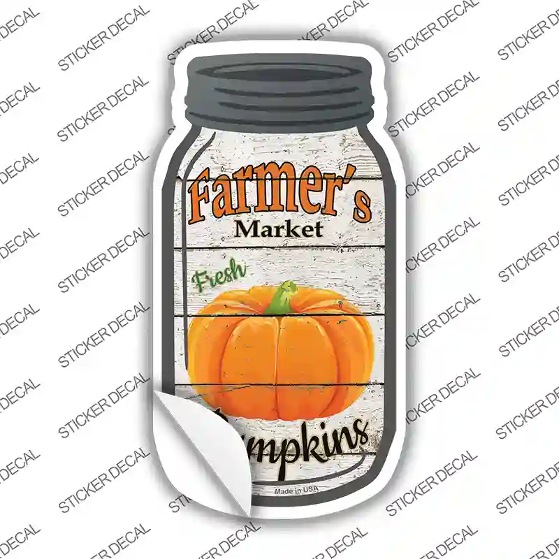 Pumpkin Farmers Market Novelty Mason Jar Sticker Decal