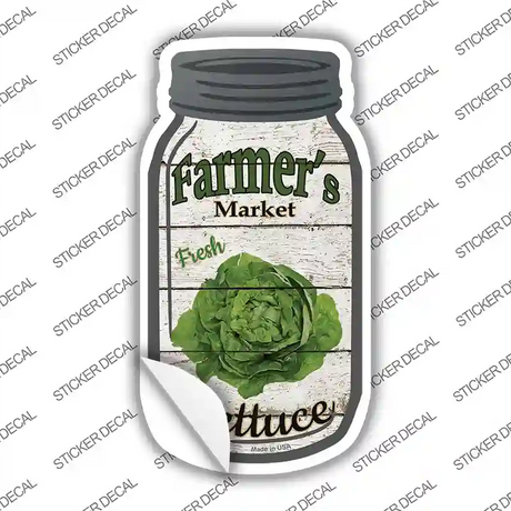 Lettuce Farmers Market Novelty Mason Jar Sticker Decal