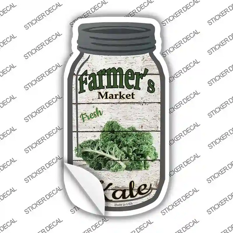 Kale Farmers Market Novelty Mason Jar Sticker Decal