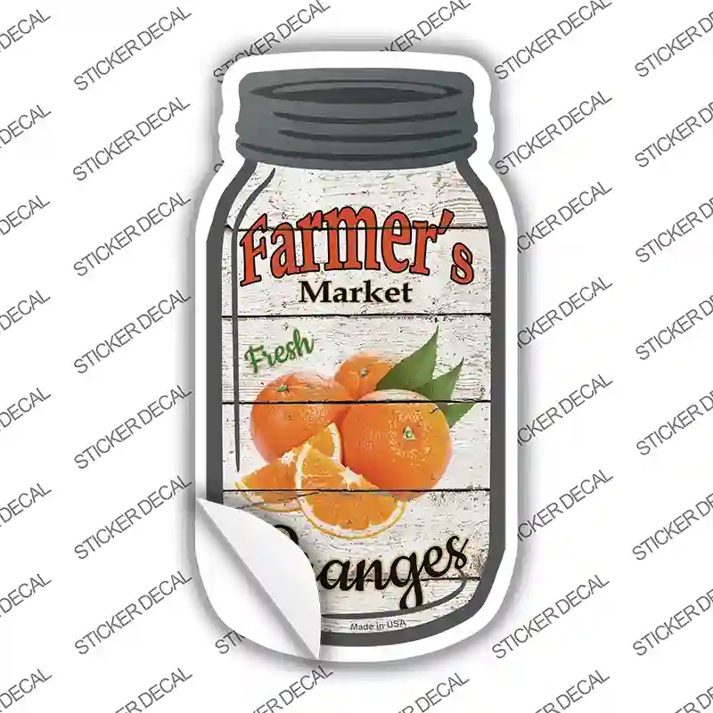 Oranges Farmers Market Novelty Mason Jar Sticker Decal