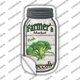Broccoli Farmers Market Novelty Mason Jar Sticker Decal