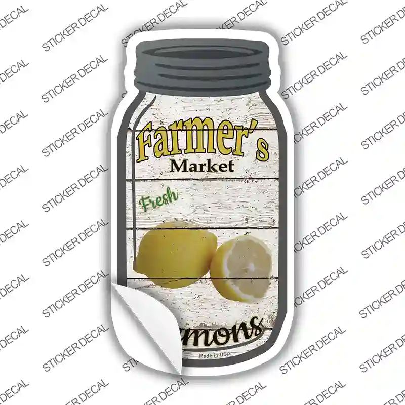 Lemons Farmers Market Novelty Mason Jar Sticker Decal