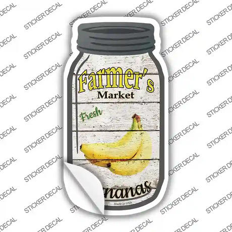 Bananas Farmers Market Novelty Mason Jar Sticker Decal