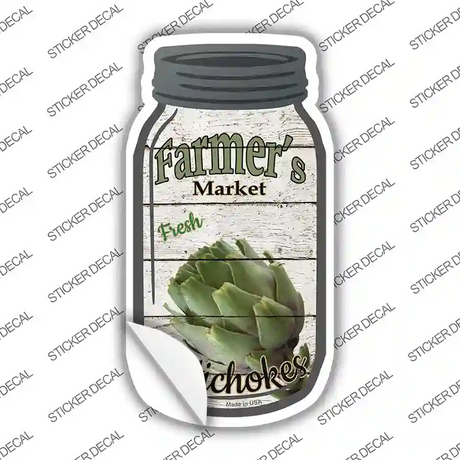 Artichokes Farmers Market Novelty Mason Jar Sticker Decal