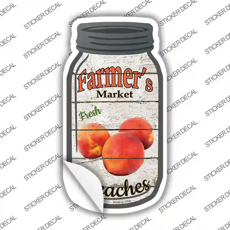 Peaches Farmers Market Novelty Mason Jar Sticker Decal