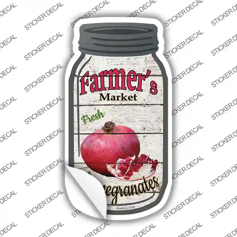 Pomegranates Farmers Market Novelty Mason Jar Sticker Decal