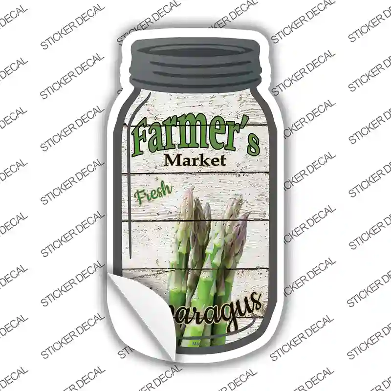 Asparagus Farmers Market Novelty Mason Jar Sticker Decal