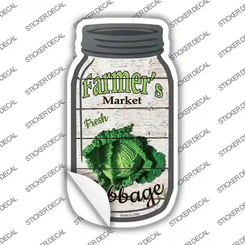 Cabbage Farmers Market Novelty Mason Jar Sticker Decal