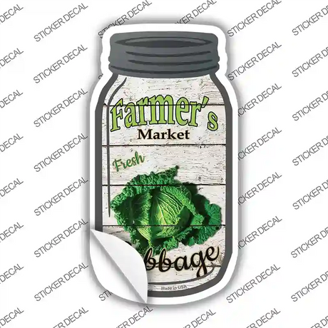 Cabbage Farmers Market Novelty Mason Jar Sticker Decal